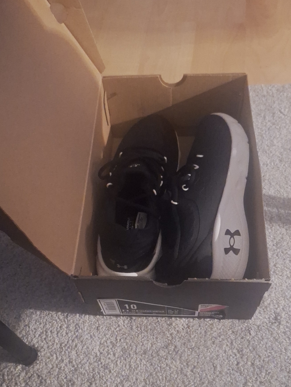 Under Armour Black and White Low-Top Sneakers Run Small